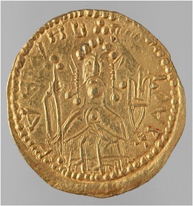 Златник Володимира Великого - з княжим тризубом на монеті