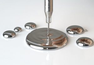 Mercury pouring from a pipette